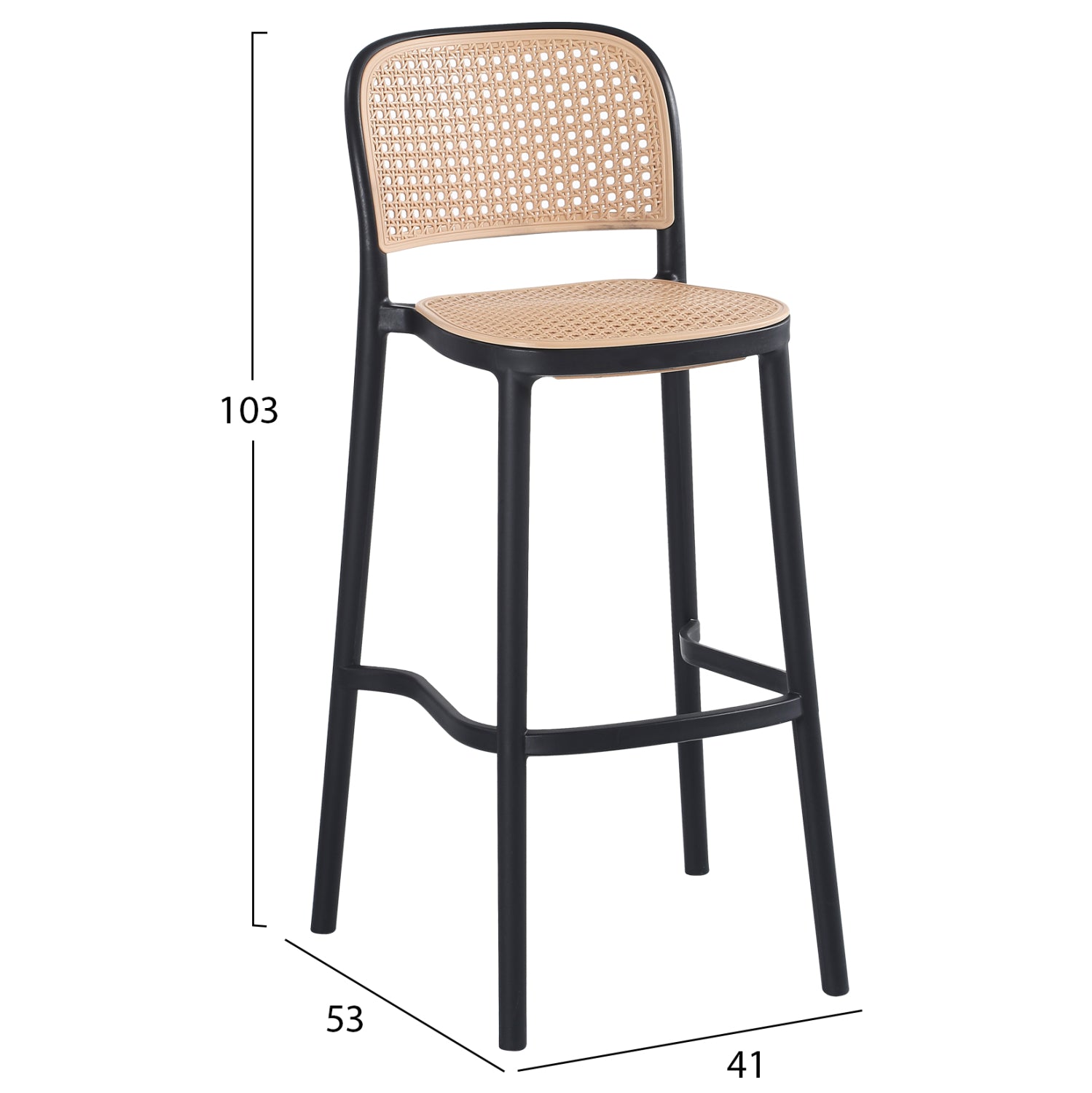 ΣΚΑΜΠΟ ΠΟΛΥΠΡΟΠΥΛΕΝΙΟΥ ΜΑΥΡΟ ΜΠΕΖ HM5939.02 41x53x103Υ εκ. - Pakobazaar