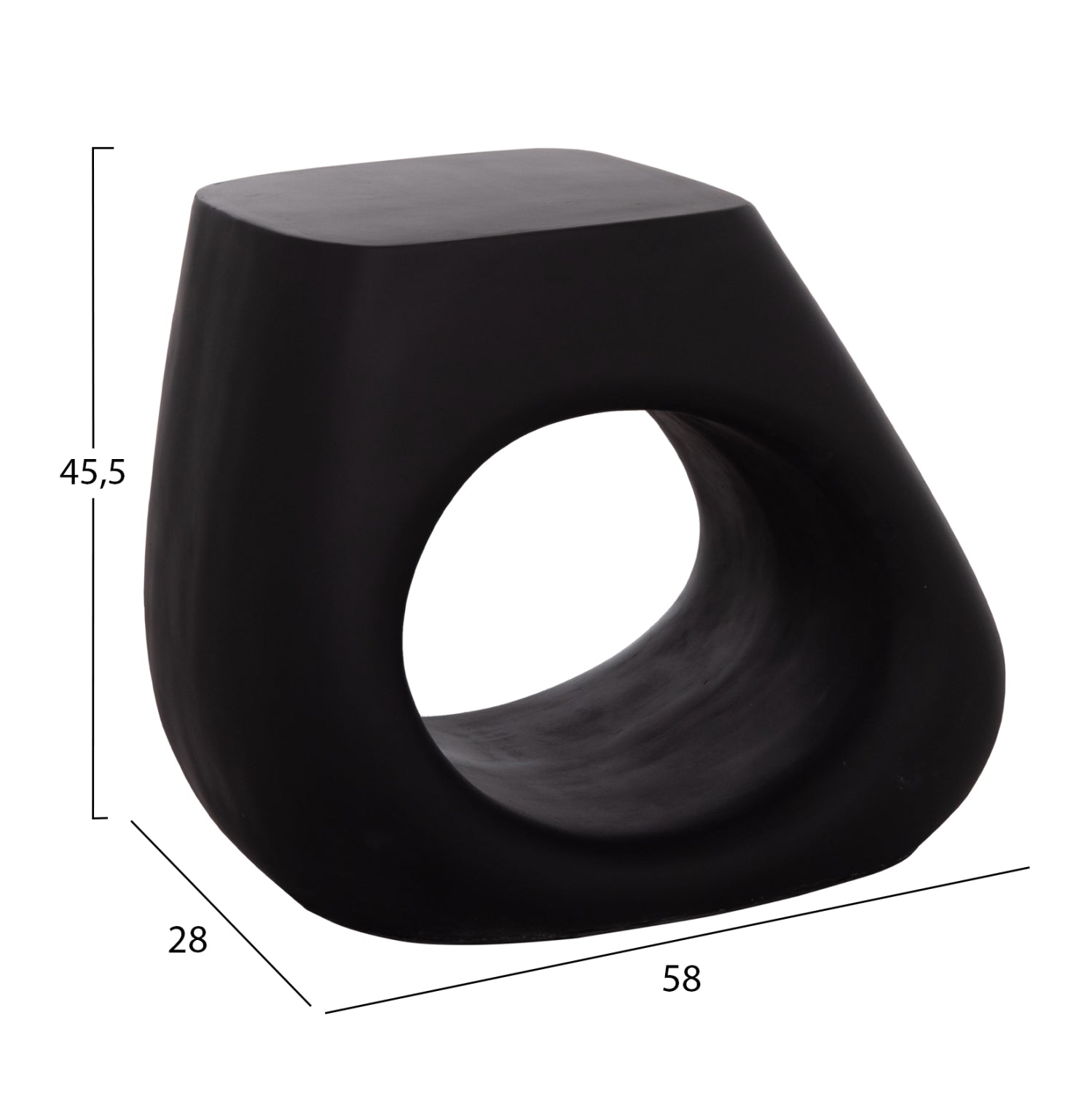 ΣΚΑΜΠΟ ΣΑΛΟΝΙΟΥ LANS HM4691.01 FIBER CEMENT ΣΕ ΜΑΥΡΟ--58x28x45.5Υεκ. - Pakobazaar