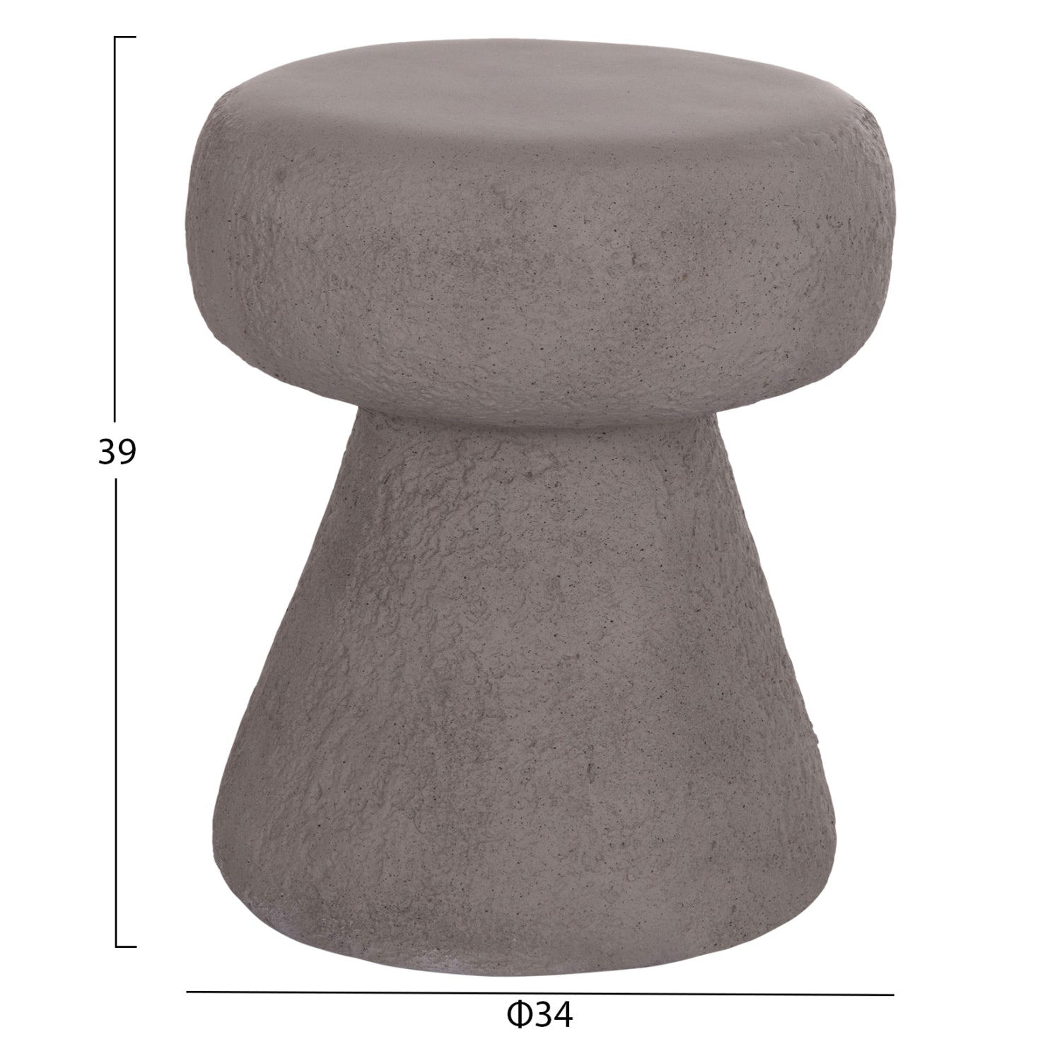 ΣΚΑΜΠΟ ΣΤΡΟΓΓΥΛΟ INTERON HM18171.03 FIBER CEMENT ΣΕ ΓΚΡΙ--Φ34x39Υεκ. - Pakobazaar