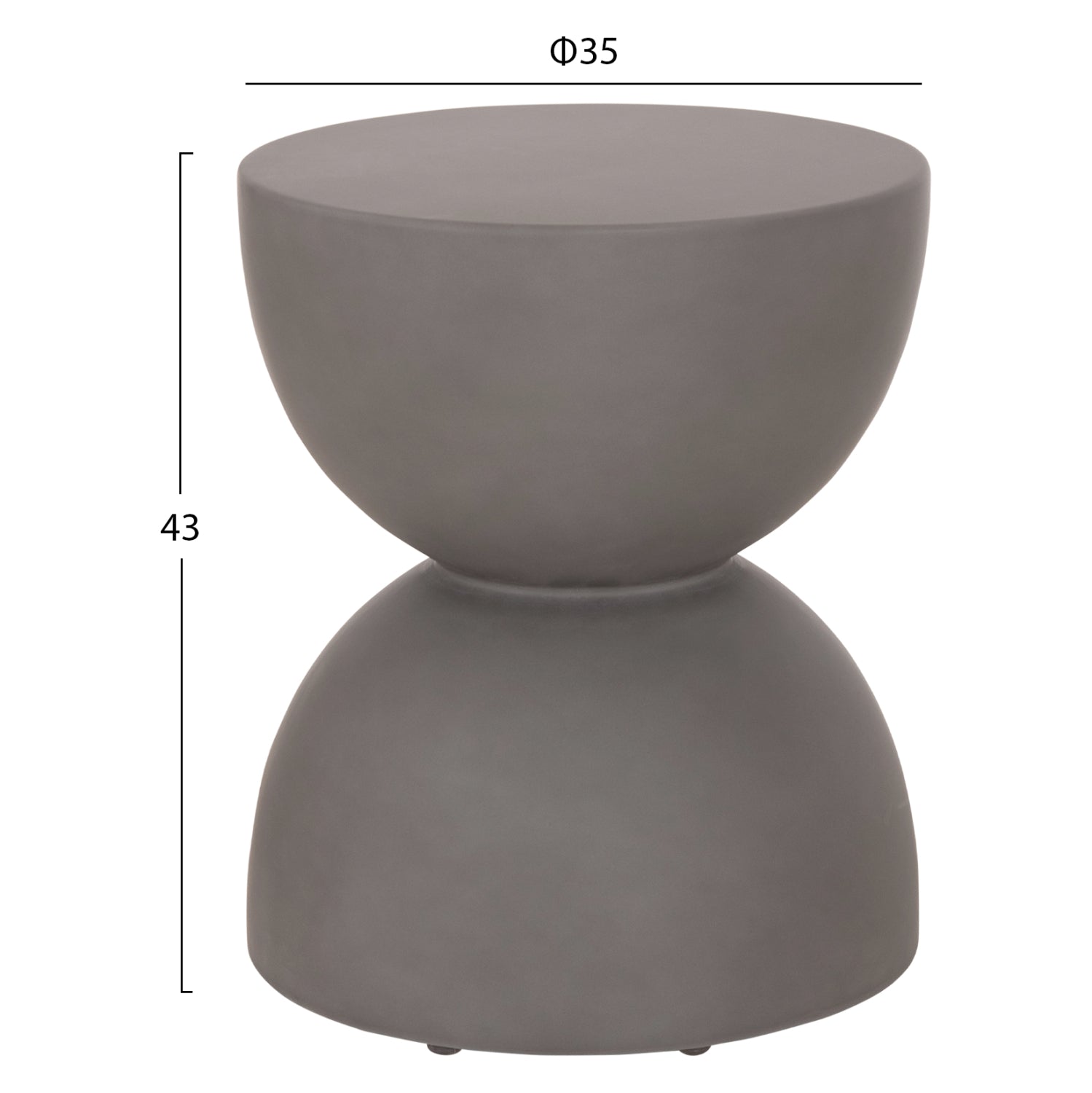 ΣΚΑΜΠΟ ΣΤΡΟΓΓΥΛΟ ZINI HM6580.01 FIBER CEMENT ΣΕ ΓΚΡΙ Φ35x43Υεκ - Pakobazaar