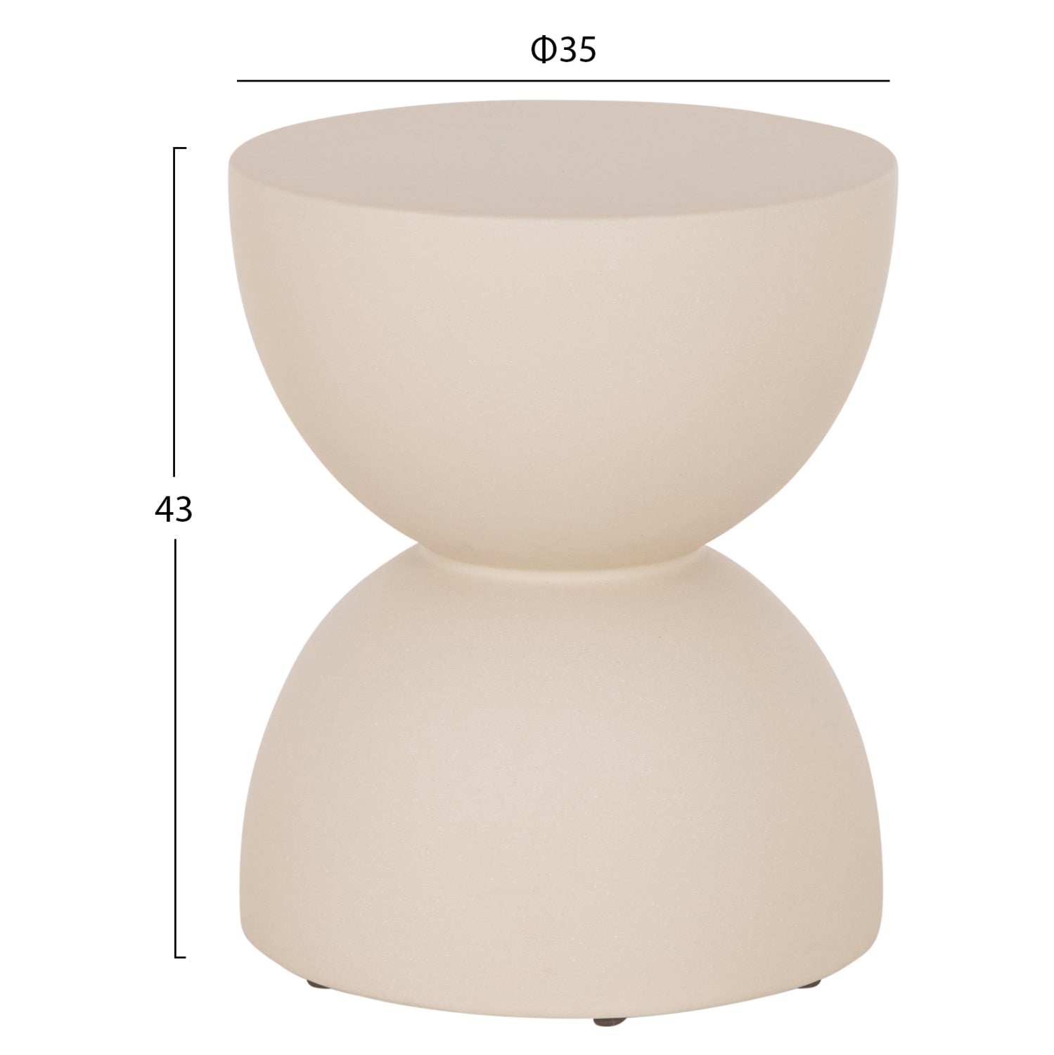 ΣΚΑΜΠΟ ΣΤΡΟΓΓΥΛΟ ZINI HM6580.02 FIBER CEMENT ΣΕ ΜΠΕΖ Φ35x43Υεκ - Pakobazaar