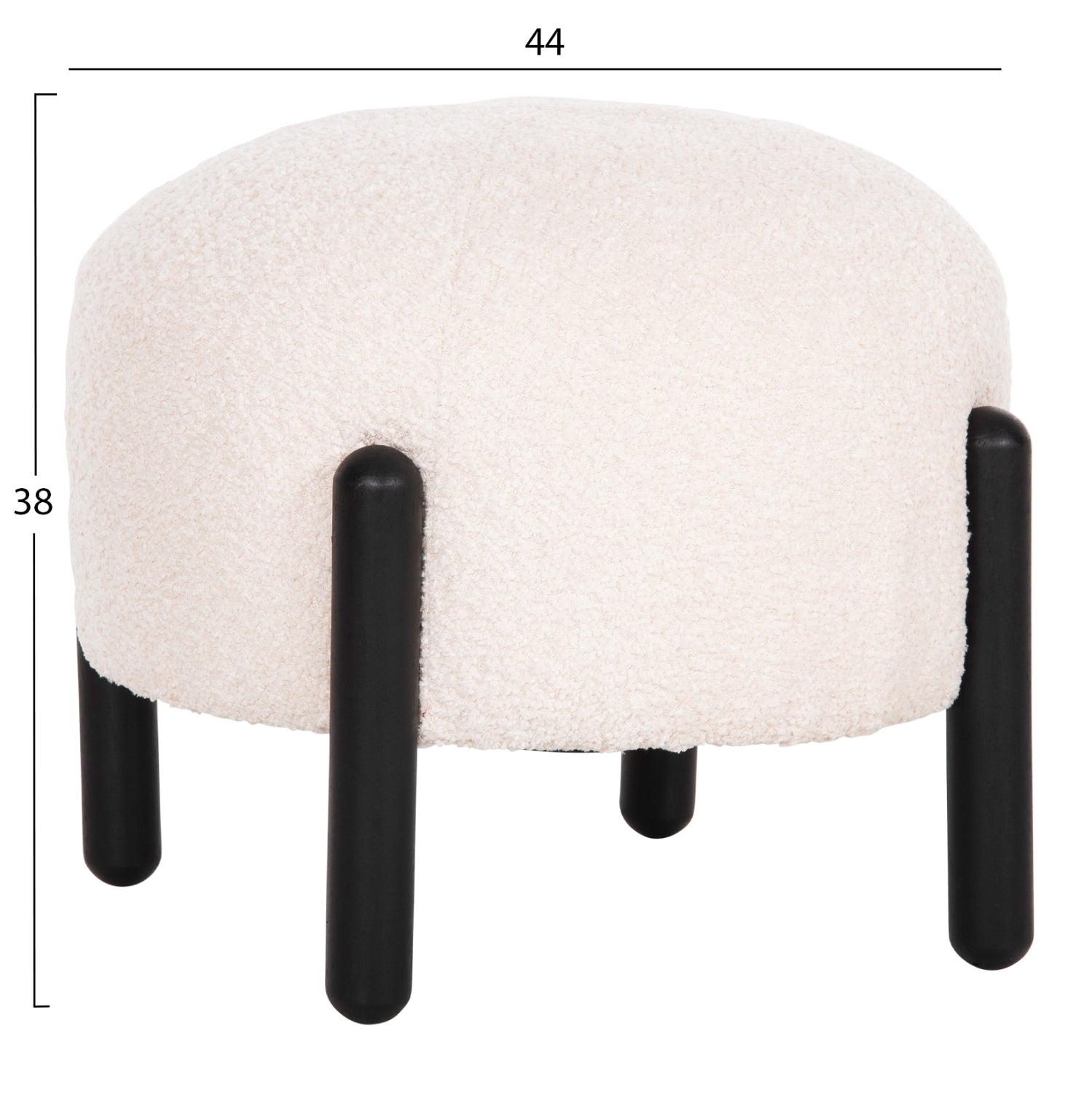 ΣΚΑΜΠΟ EWAN ΣΤΡΟΓΓΥΛΟ HM9596.06 ΕΚΡΟΥ ΜΠΟΥΚΛΕ ΥΦΑΣΜΑ-ΜΑΥΡΑ ΜΕΤΑΛΛΙΚΑ ΠΟΔΙΑ Φ45x36Υεκ. - Pakobazaar