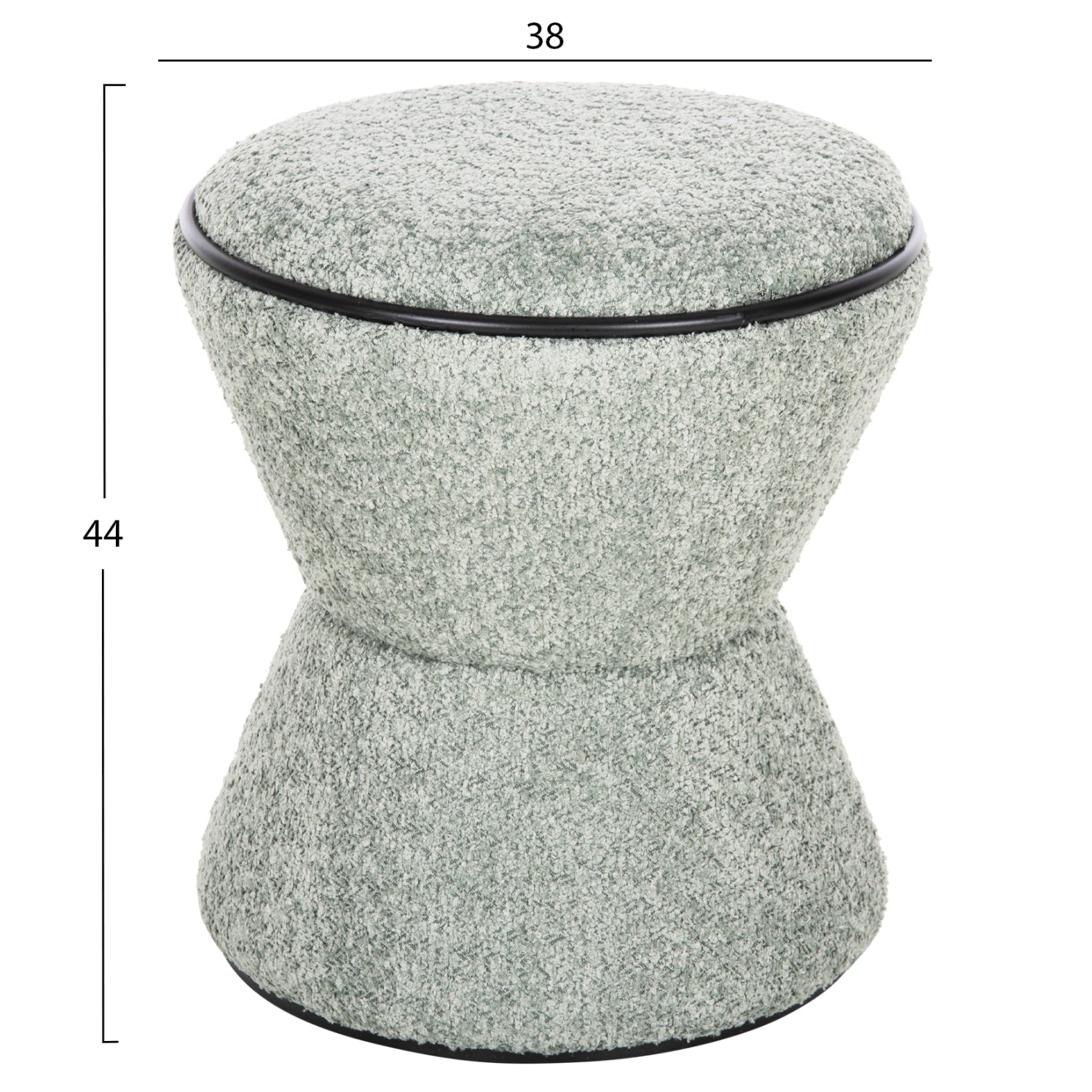 ΣΚΑΜΠΟ ΣΤΡΟΓΓΥΛΟ LINNER HM9604.05 ΜΠΟΥΚΛΕ ΥΦΑΣΜΑ ΦΥΣΤΙΚΙ-ΜΑΥΡΗ ΛΕΠΤΟΜΕΡΕΙΑ Φ38x44 εκ. - Pakobazaar