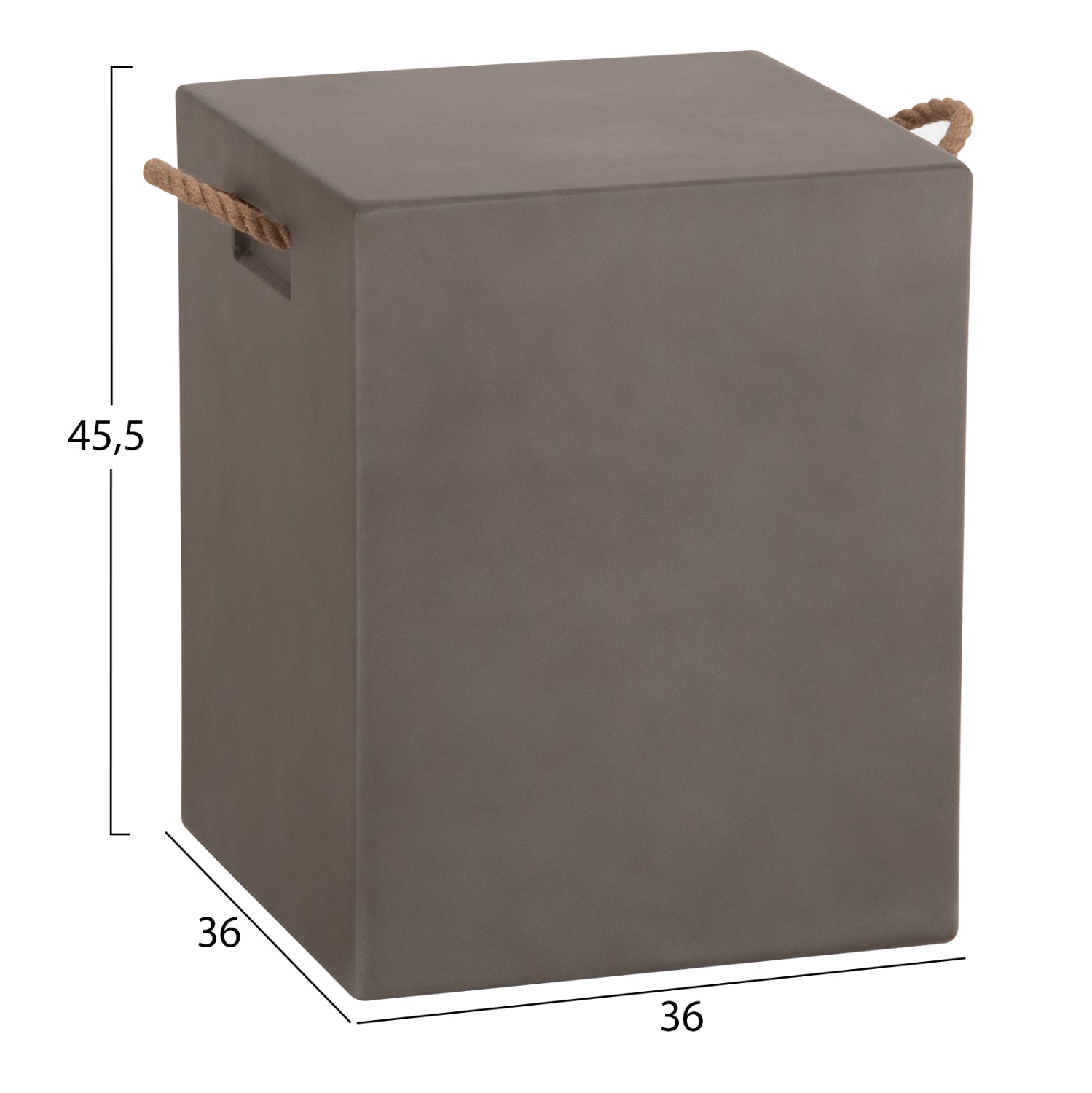 ΣΚΑΜΠΟ ΤΕΤΡΑΓΩΝΟ FIBER CEMENT ΜΕ ΧΕΡΟΥΛΙΑ ZAK HM6581.01 ΣΕ ΓΚΡΙ 36x36x45.5Υεκ - Pakobazaar