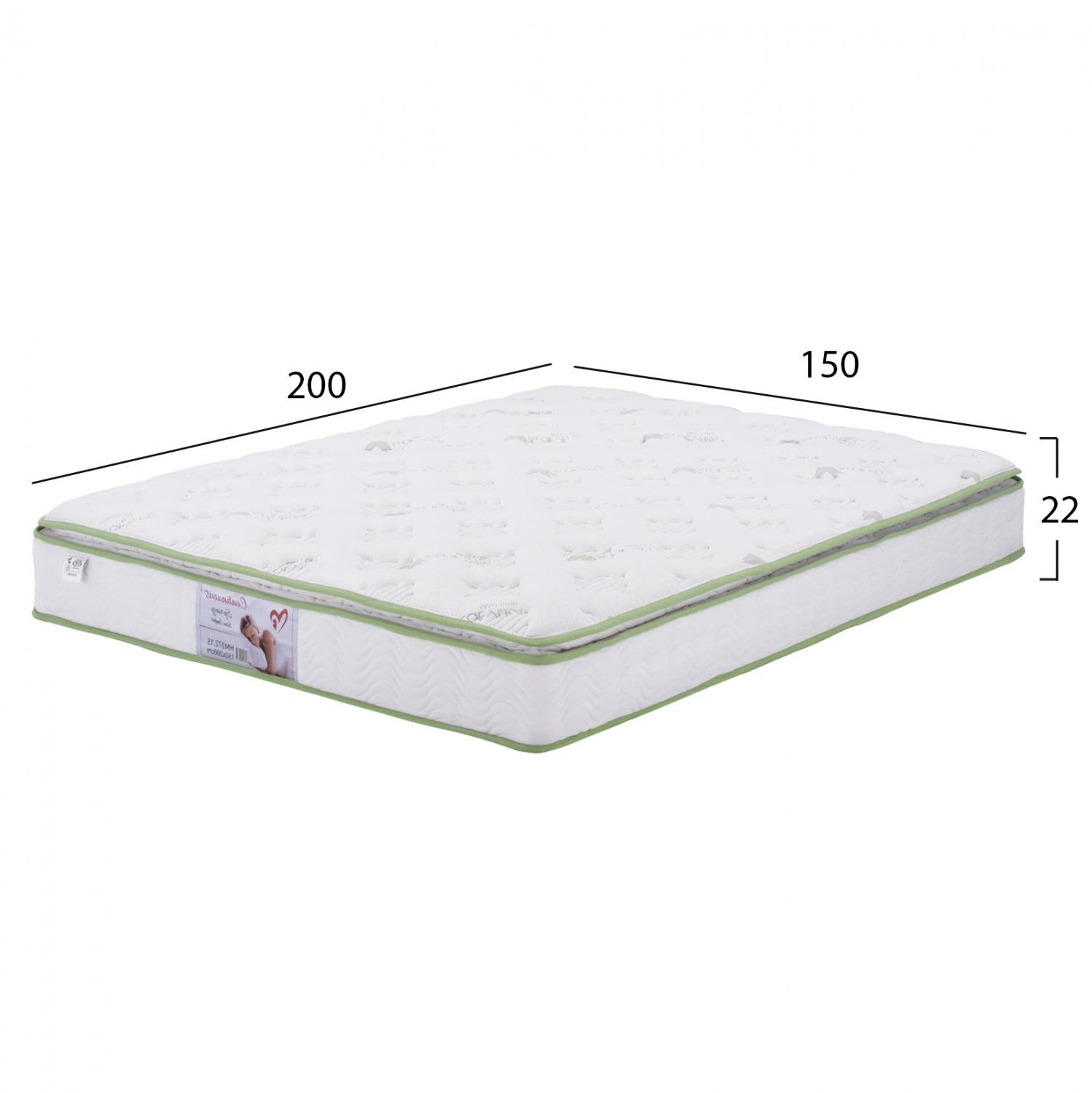 ΣΤΡΩΜΑ CONTINUOUS SPRING ΑΝΩΣΤΡΩΜΑ ALOE VERA 150X200 HM372.15 ΜΟΝΗΣ ΟΨΗΣ - Pakobazaar