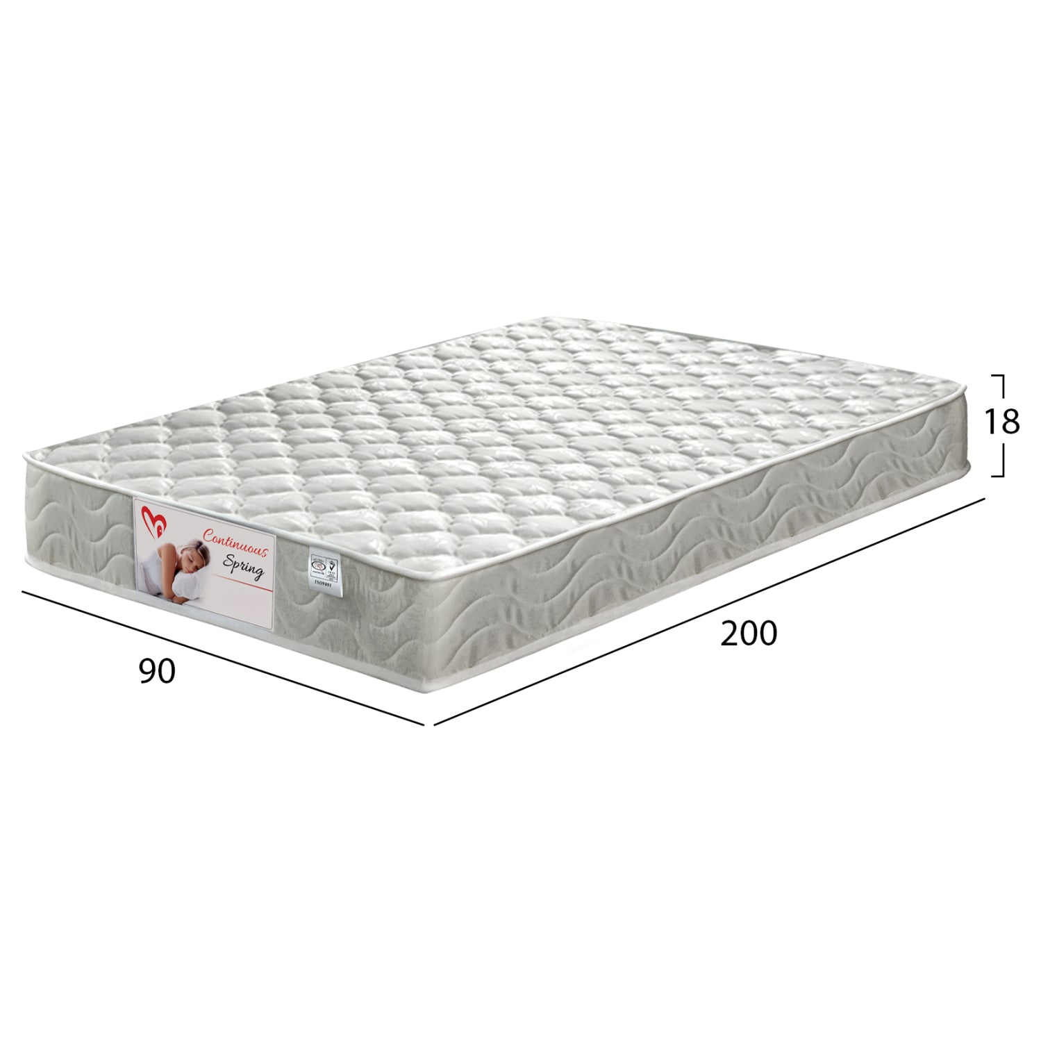 ΣΤΡΩΜΑ CONTINUOUS SPRING HM327.10 90X200 ΜΟΝΗΣ ΟΨΗΣ HOMEMARKT - Pakobazaar