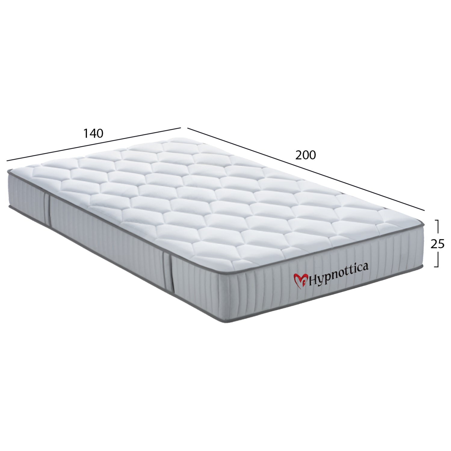 ΣΤΡΩΜΑ ΔΙΠΛΟ HYPNOTTICA HM748.04 POCKET SPRINGS--ΛΕΥΚΟ 140x200x25Υεκ. - Pakobazaar