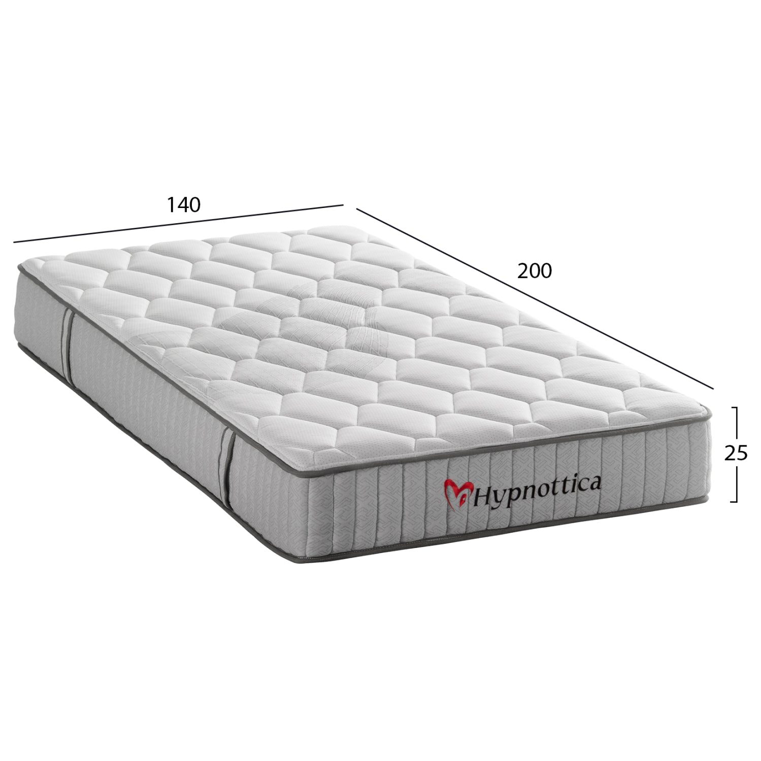 ΣΤΡΩΜΑ ΔΙΠΛΟ HYPNOTTICA HM748.04 POCKET SPRINGS--ΛΕΥΚΟ 140x200x25Υεκ. - Pakobazaar