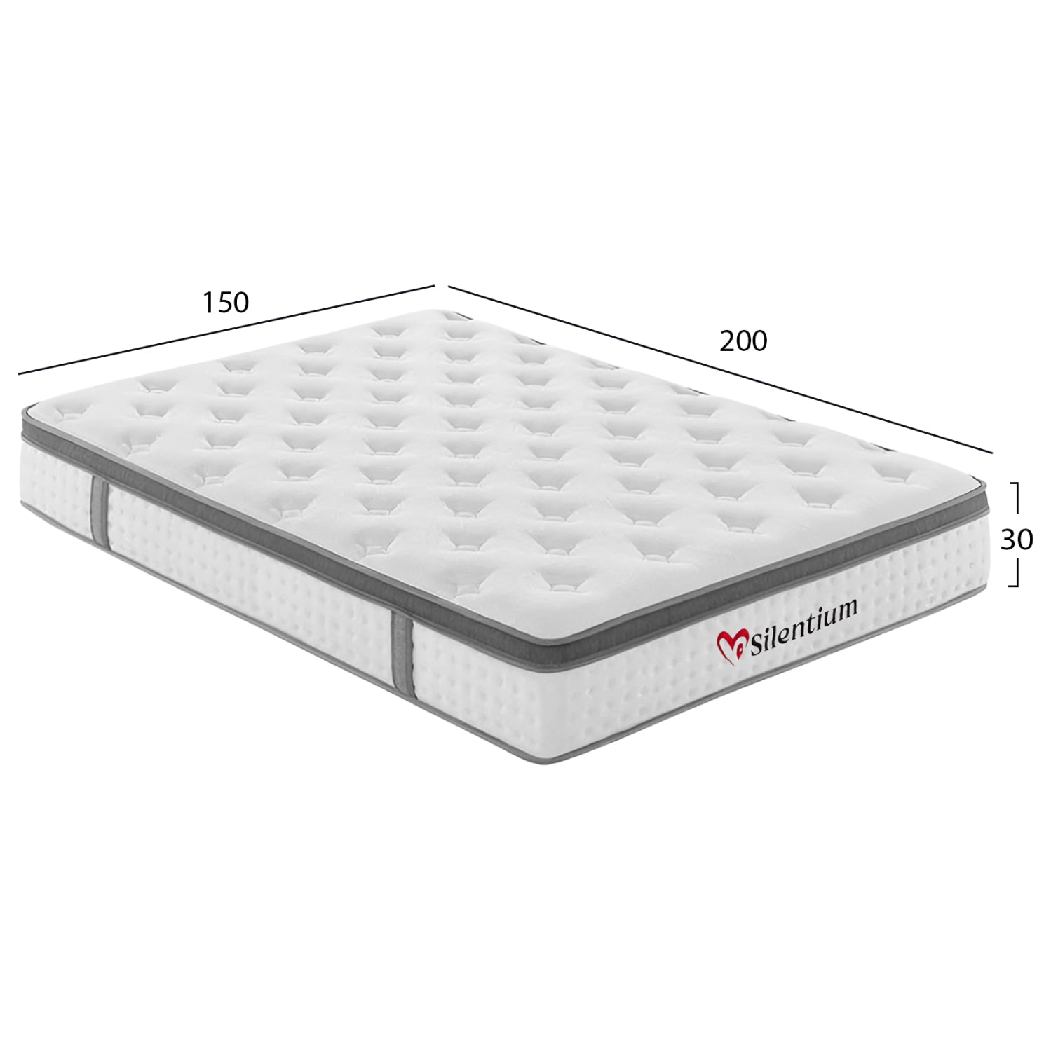 ΣΤΡΩΜΑ ΔΙΠΛΟ SILENTIUM HM749.05 POCKET SPRINGS--ΛΕΥΚΟ 150x200x30Υεκ. - Pakobazaar