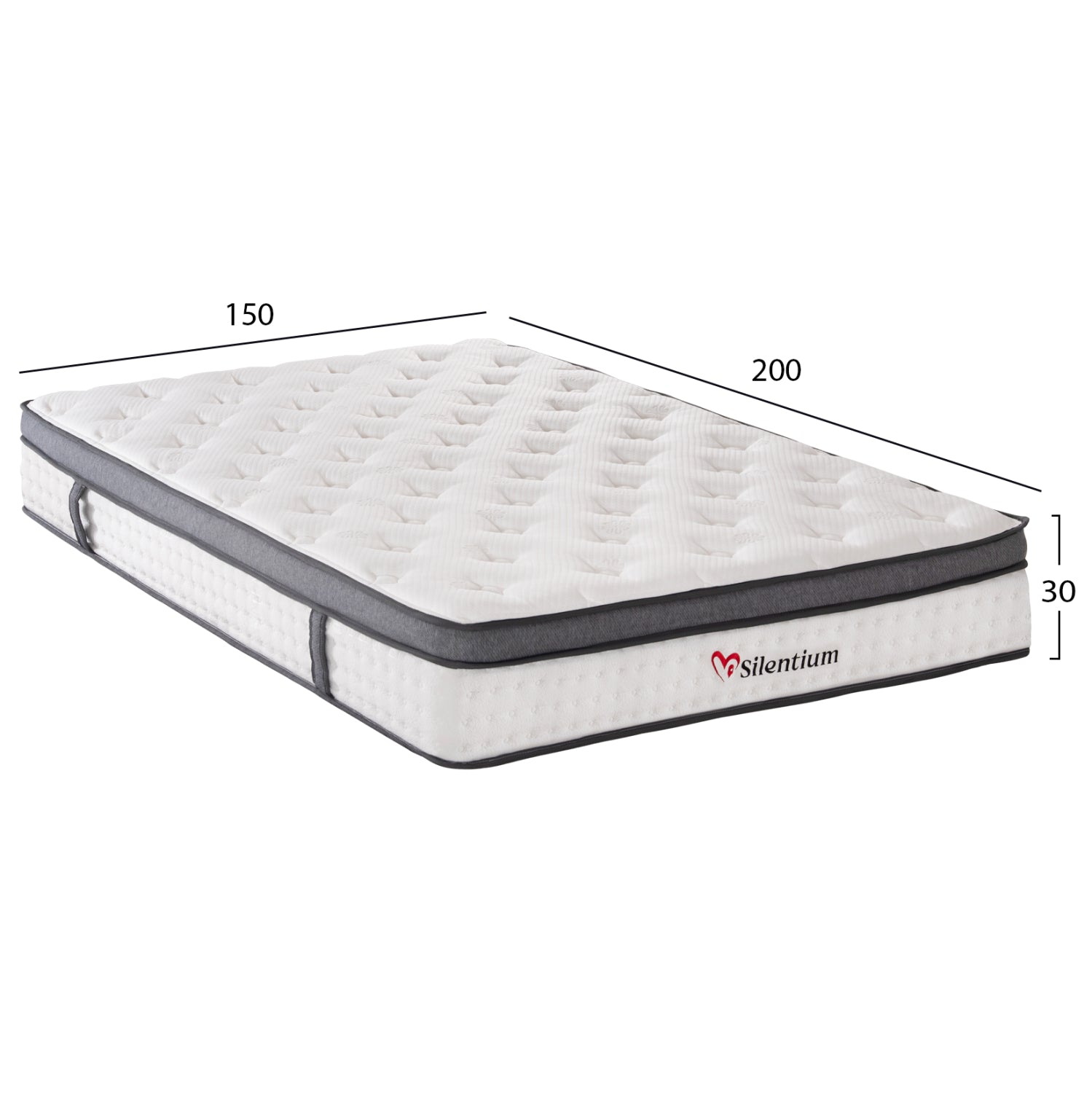 ΣΤΡΩΜΑ ΔΙΠΛΟ SILENTIUM HM749.05 POCKET SPRINGS--ΛΕΥΚΟ 150x200x30Υεκ. - Pakobazaar
