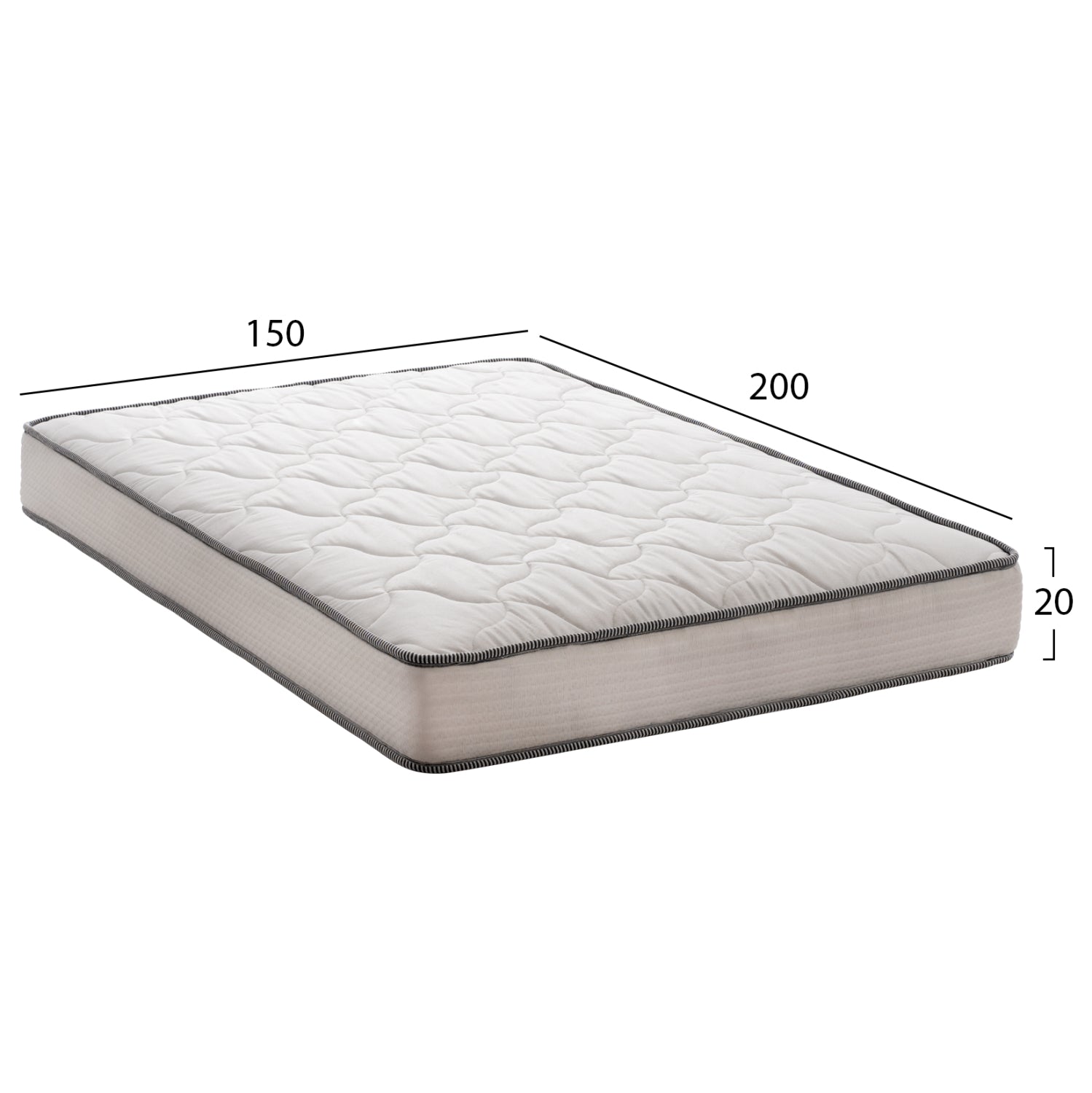ΣΤΡΩΜΑ DREAMTOPIA ΣΕΙΡΑ ATLAS HM654.150 BONNELL SPRING 150x200x20Y εκ. - Pakobazaar