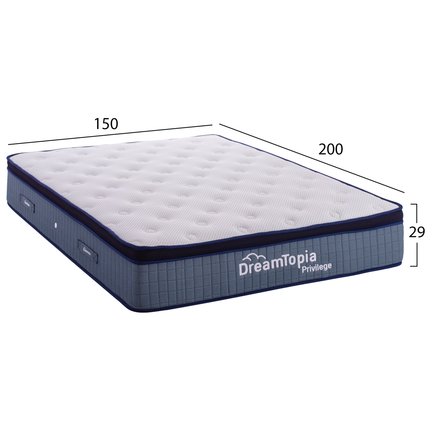 ΣΤΡΩΜΑ DREAMTOPIA, σειρά PRIVILEGE HM660.150 POCKET SPRING ΜΕ ΑΝΩΣΤΡΩΜΑ 150X200x29Υεκ. - Pakobazaar