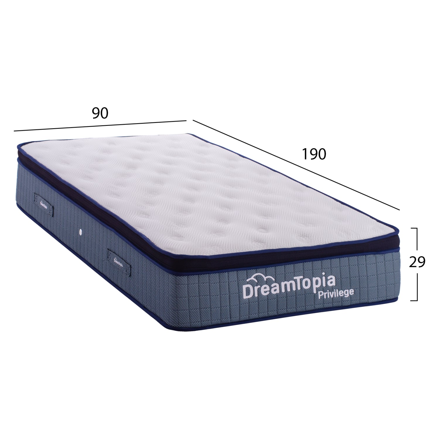 ΣΤΡΩΜΑ DREAMTOPIA, σειρά PRIVILEGE HM660.90 POCKET SPRING ΜΕ ΑΝΩΣΤΡΩΜΑ 90X190x29Υεκ. - Pakobazaar