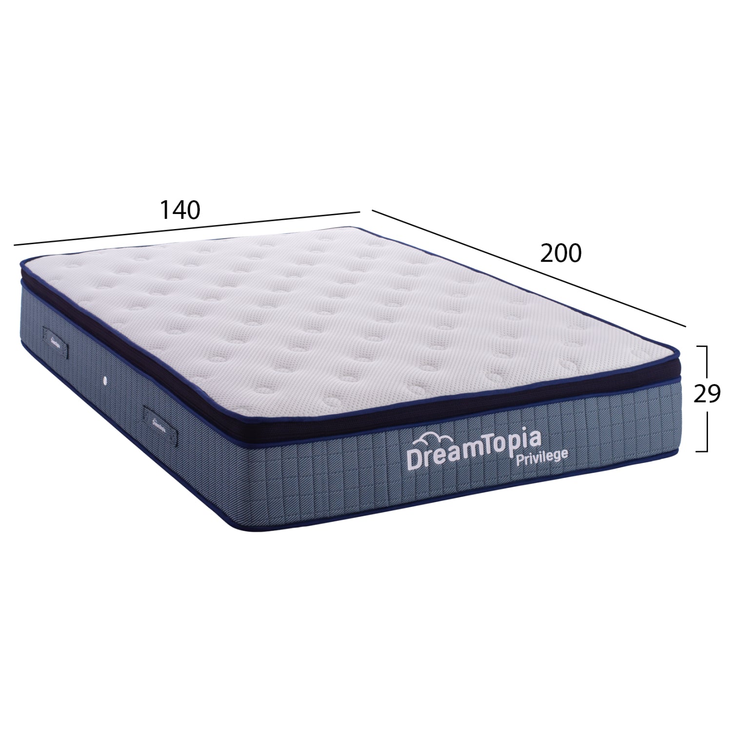 ΣΤΡΩΜΑ DREAMTOPIA, σειρά PRIVILEGE HM660.140 POCKET SPRING ΜΕ ΑΝΩΣΤΡΩΜΑ 140X200x29Υεκ. - Pakobazaar