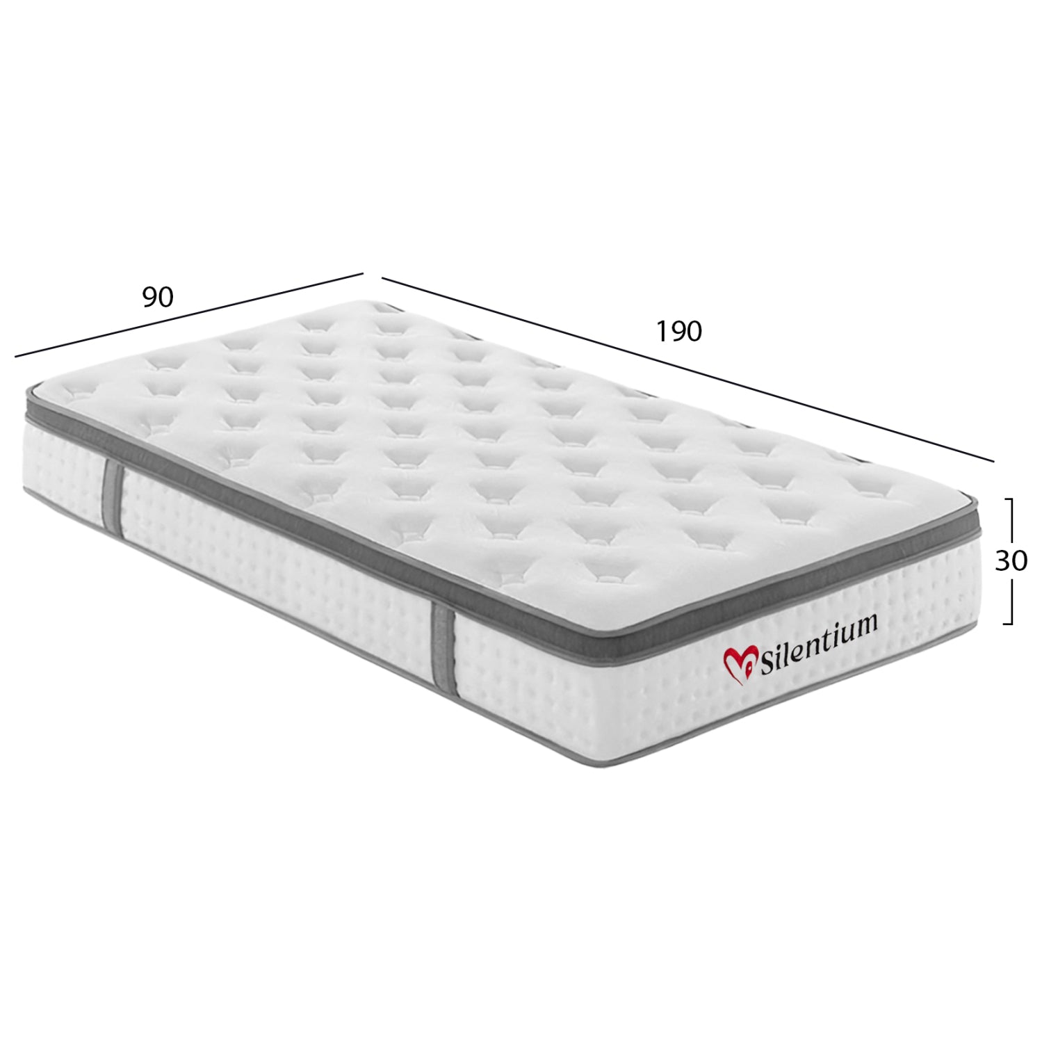 ΣΤΡΩΜΑ ΜΟΝΟ SILENTIUM HM749.01 POCKET SPRINGS--ΛΕΥΚΟ 90x190x30Υεκ. - Pakobazaar