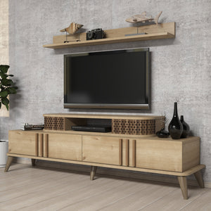 ΣΥΝΘΕΣΗ ΣΑΛΟΝΙΟΥ 2 ΤΜΧ ΦΥΣΙΚΟ OAK HM11848.01 - Pakobazaar
