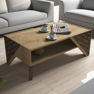 ΣΥΝΘΕΣΗ ΣΑΛΟΝΙΟΥ ΜΕΛΑΜΙΝΗΣ 2 ΤΜΧ ΦΥΣΙΚΟ OAK HM11849.01 - Pakobazaar