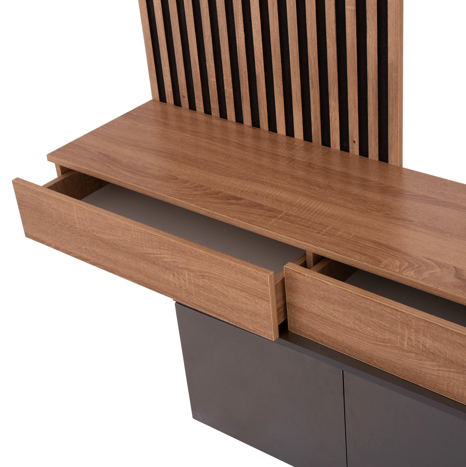 ΣΥΝΘΕΣΗ ΤΗΛΕΟΡΑΣΗΣ DORT HM18076.02 ΜΕΛΑΜΙΝΗ ΣΕ ΣΟΝΑΜΑ-ΣΚΟΥΡΟ ΓΚΡΙ 249.5x42.2x199.5Υεκ