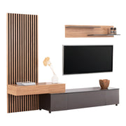 ΣΥΝΘΕΣΗ ΤΗΛΕΟΡΑΣΗΣ DORT HM18076.02 ΜΕΛΑΜΙΝΗ ΣΕ ΣΟΝΑΜΑ-ΣΚΟΥΡΟ ΓΚΡΙ 249.5x42.2x199.5Υεκ