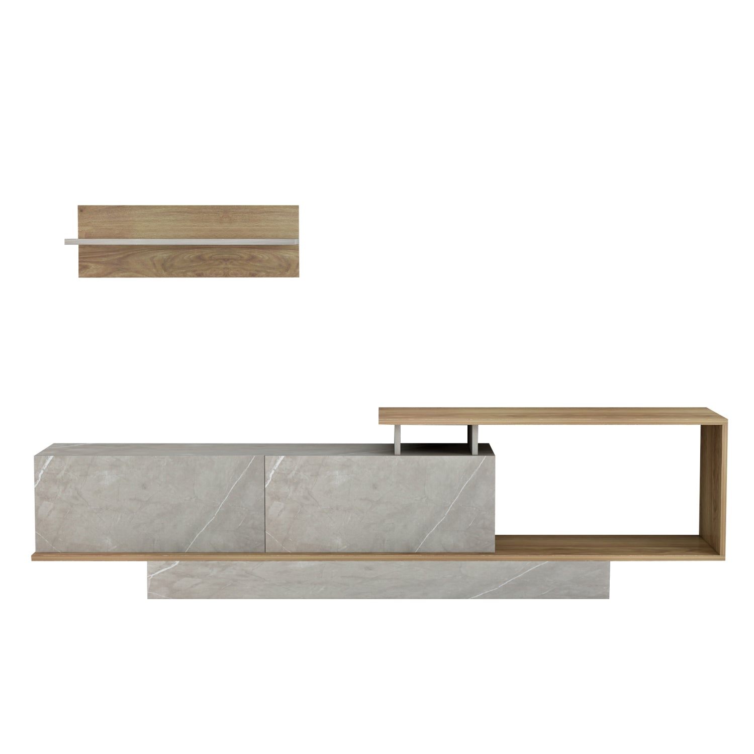 ΣΥΝΘΕΤΟ ΤΗΛΕΟΡΑΣΗΣ GARCELLE HM8904.14 ΜΕΛΑΜΙΝΗ ΦΥΣΙΚΟ-STONE TEXTURE 180x29,6x45Υεκ - Pakobazaar