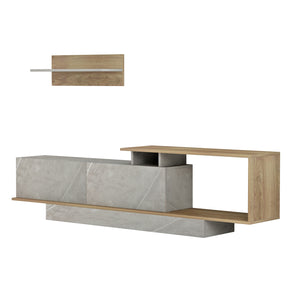 ΣΥΝΘΕΤΟ ΤΗΛΕΟΡΑΣΗΣ GARCELLE HM8904.14 ΜΕΛΑΜΙΝΗ ΦΥΣΙΚΟ-STONE TEXTURE 180x29,6x45Υεκ - Pakobazaar