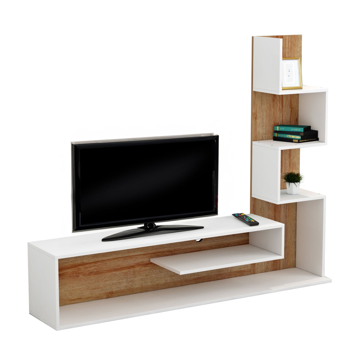 ΣΥΝΘΕΤΟ ΤΗΛΕΟΡΑΣΗΣ EDELIE HM8908.11 ΜΕΛΑΜΙΝΗ ΣΕ ΛΕΥΚΟ-ΦΥΣΙΚΟ 150x29,5x120Υεκ. - Pakobazaar