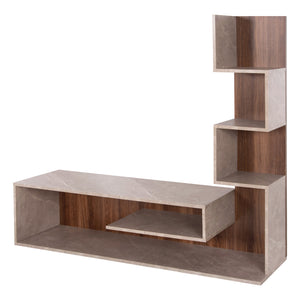 ΣΥΝΘΕΤΟ ΤΗΛΕΟΡΑΣΗΣ EDELIE HM8908.14 ΜΕΛΑΜΙΝΗ ΓΚΡΙ STONE TEXTURE-ΦΥΣΙΚΟ 150x29,5x120Υεκ. - Pakobazaar