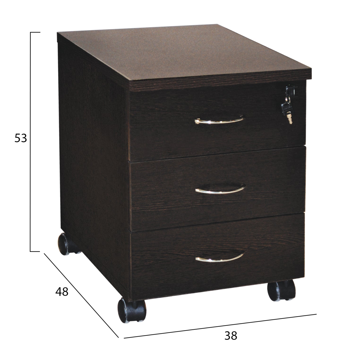 ΣΥΡΤΑΡΙΕΡΑ ΓΡΑΦΕΙΟΥ ΕΠΑΓΓΕΛΜΑΤΙΚΗ SIENNA HM2011.02 WENGE ΜΕ 3ΣΥΡΤΑΡΙΑ 38X48X53cm - Pakobazaar