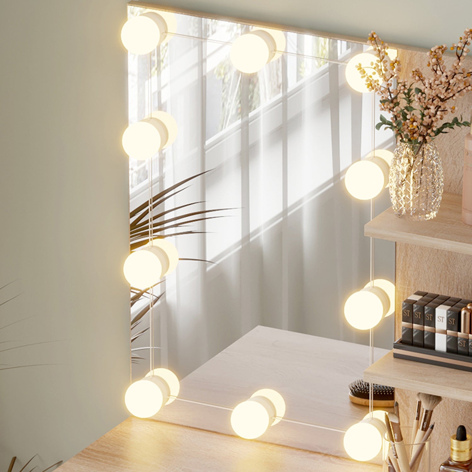 ΤΟΥΑΛΕΤΑ ΜΕ ΦΩΤΙΣΜΟ LED & ΡΑΦΙΑ LAURYN HM2501.01 ΜΕΛΑΜΙΝΗ ΣΕ SONAMA 75x40x134.5Υεκ - Pakobazaar