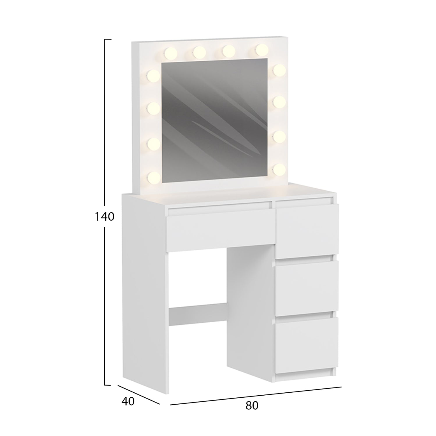 ΤΟΥΑΛΕΤΑ ΜΕ ΦΩΤΙΣΜΟ LED & ΣΥΡΤΑΡΙΑ KEITLIN HM2499.03 ΜΕΛΑΜΙΝΗ ΣΕ ΛΕΥΚΟ 80x40x140Υεκ. - Pakobazaar
