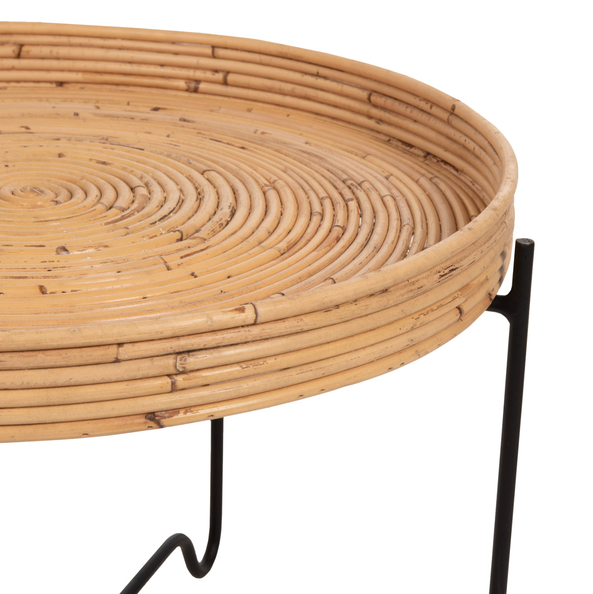 ΤΡΑΠΕΖΑΚΙ ΒΟΗΘΗΤΙΚΟ FLY HM7907 RATTAN ΦΥΣΙΚΟ ΧΡΩΜΑ-ΜΕΤΑΛΛΙΚΗ ΒΑΣΗ ΜΑΥΡΗ Φ50x40Υεκ. - Pakobazaar