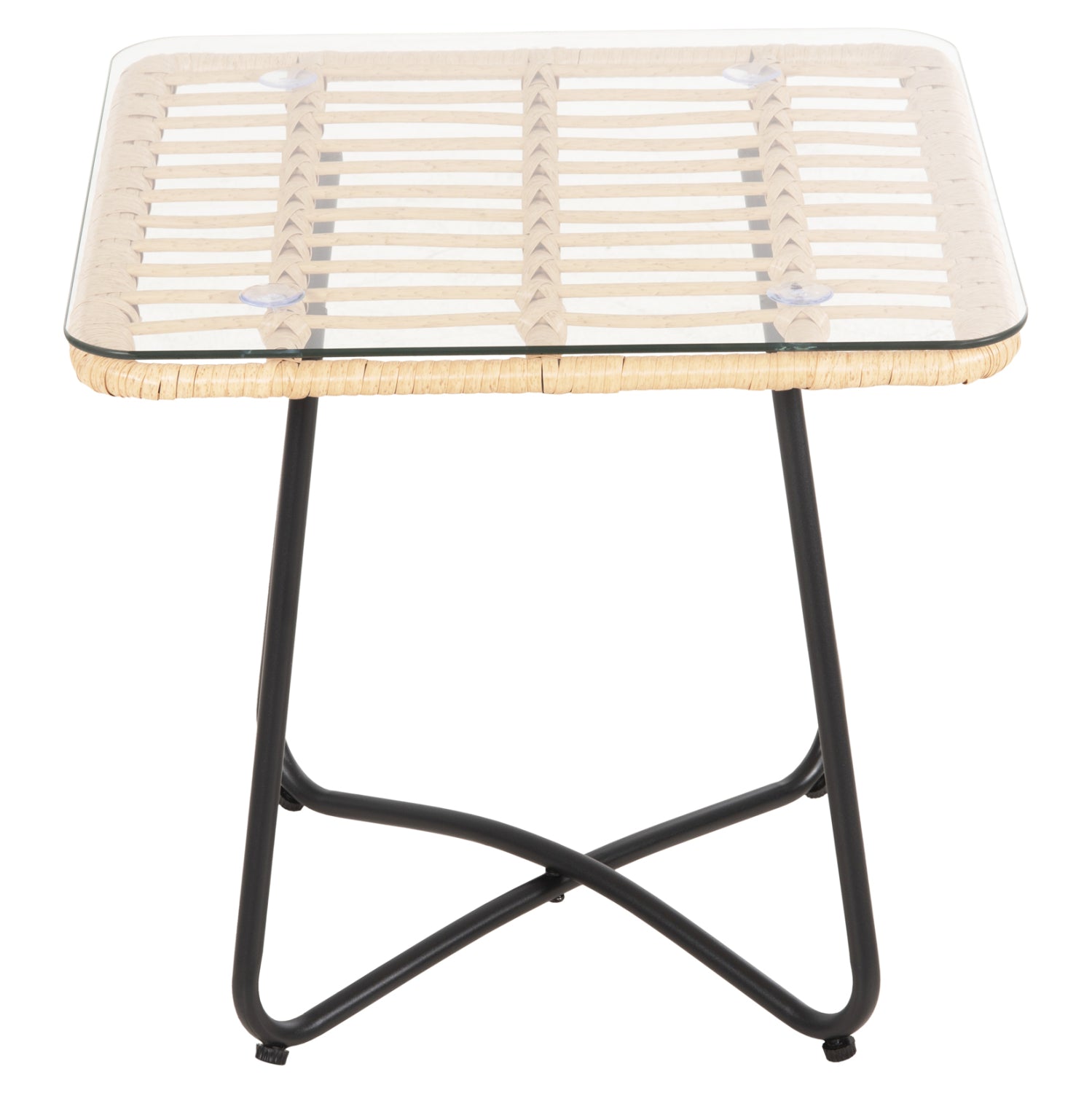 ΤΡΑΠΕΖΑΚΙ GERRY HM5717.11 ΜΕ WICKER ΜΠΕΖ-ΜΑΥΡΟ ΜΕΤΑΛ.ΣΚΕΛΕΤΟ 50x50x47,5Υεκ. - Pakobazaar