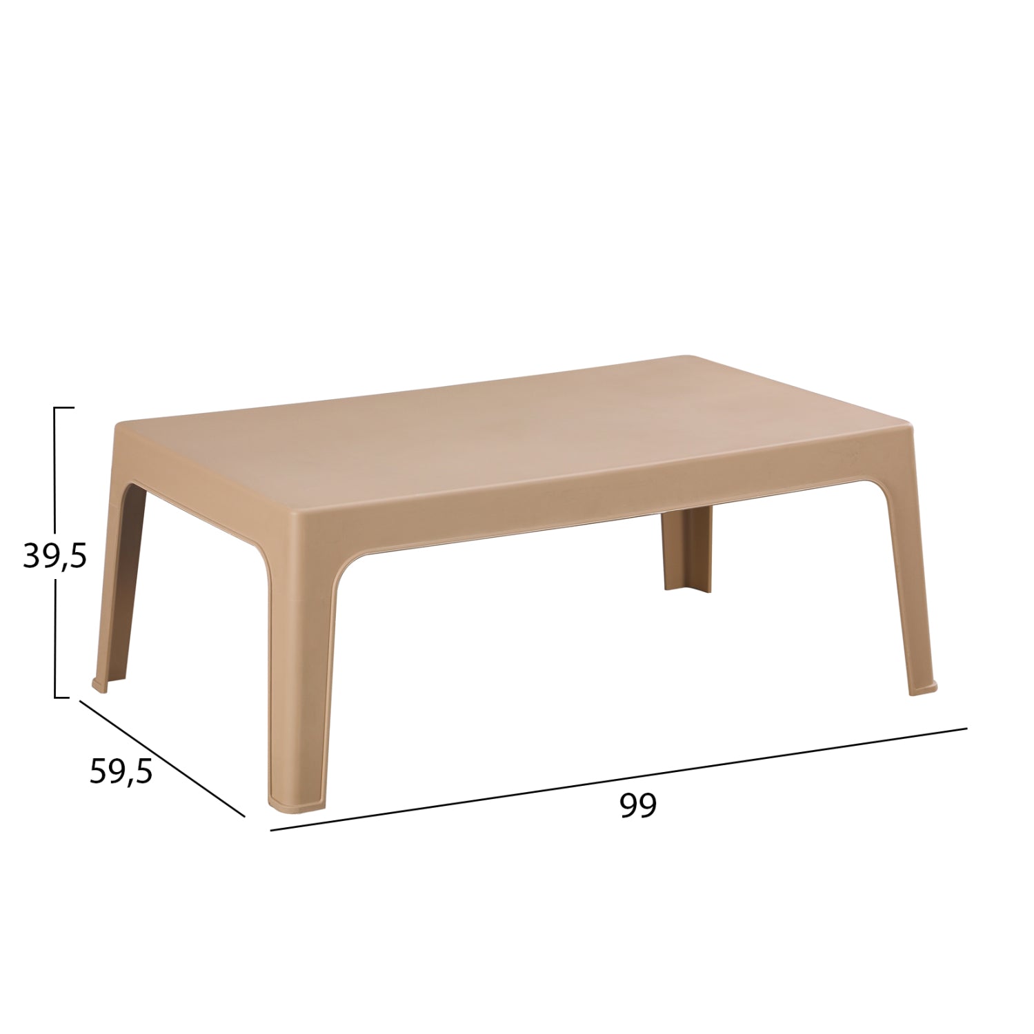ΤΡΑΠΕΖΑΚΙ ΟΡΘΟΓΩΝΙΟ SLEEK HM6367.03 ΠΟΛΥΠΡΟΠΥΛΕΝΙΟ ΚΑΠΟΥΤΣΙΝΟ 105x64x40Υεκ. - Pakobazaar