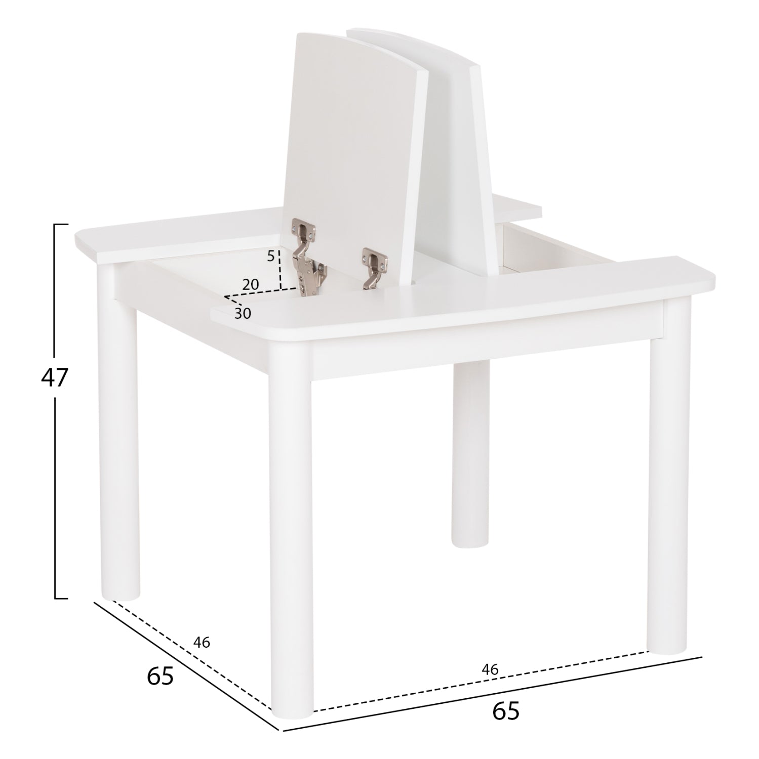 ΤΡΑΠΕΖΑΚΙ ΠΑΙΔΙΚΟ ΜΕ ΑΠΟΘ.ΧΩΡΟΥΣ RICKI HM18339.03 MDF & ΣΥΜΗΔΑ ΣΕ ΛΕΥΚΟ 65x65x47Υεκ - Pakobazaar
