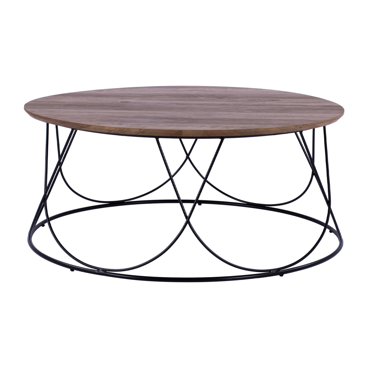 ΤΡΑΠΕΖΑΚΙ ΣΑΛΟΝΙΟΥ ZENA HM8690 MDF TOP ΜΕ ΜΕΤΑΛΛΙΚΟ ΜΑΥΡΟ ΣΚΕΛΕΤΟ Φ90Χ40Υ εκ. - Pakobazaar