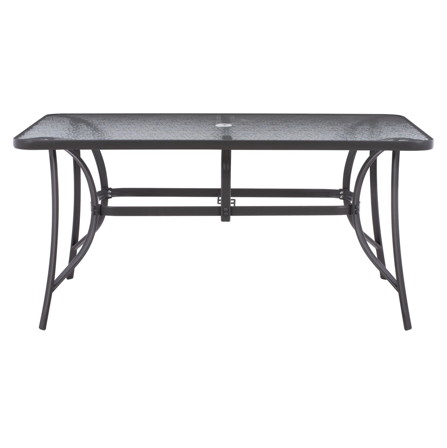 ΤΡΑΠΕΖΙ BRUNO 150X90Χ75Υεκ. ΜΕΤΑΛΛΙΚΟ ΟΡΘΟΓΩΝΙΟ ΓΚΡΙ ΜΕ ΤΡΥΠΑ ΟΜΠΡΕΛΑΣ Φ38  HM5145.11 - Pakobazaar