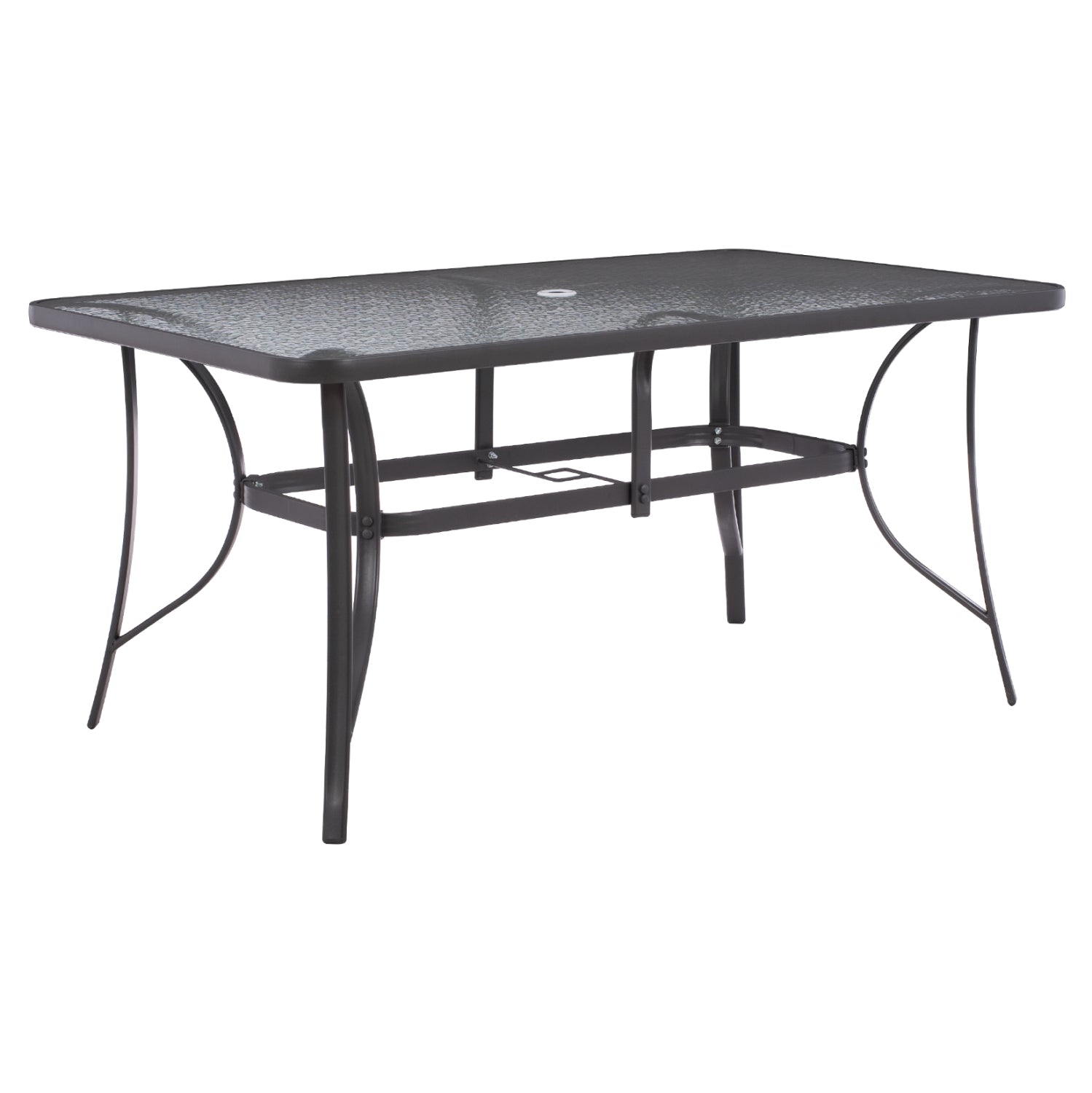 ΤΡΑΠΕΖΙ BRUNO 150X90Χ75Υεκ. ΜΕΤΑΛΛΙΚΟ ΟΡΘΟΓΩΝΙΟ ΓΚΡΙ ΜΕ ΤΡΥΠΑ ΟΜΠΡΕΛΑΣ Φ38  HM5145.11 - Pakobazaar