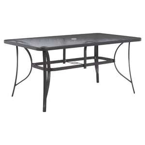 ΤΡΑΠΕΖΙ BRUNO 150X90Χ75Υεκ. ΜΕΤΑΛΛΙΚΟ ΟΡΘΟΓΩΝΙΟ ΓΚΡΙ ΜΕ ΤΡΥΠΑ ΟΜΠΡΕΛΑΣ Φ38  HM5145.11 - Pakobazaar