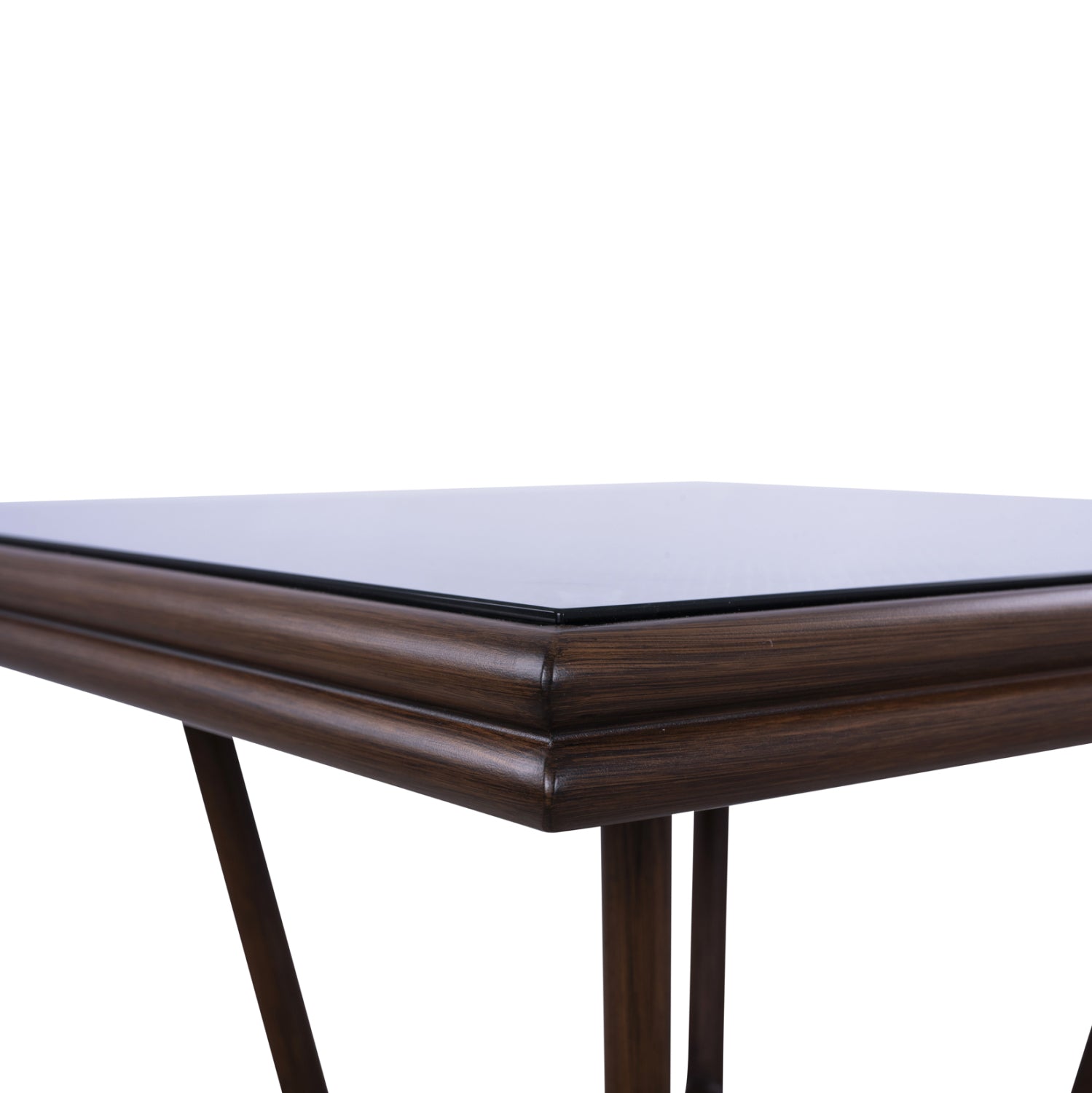 ΤΡΑΠΕΖΙ ΑΛΟΥΜΙΝΙΟΥ HARLOW 70X70X76  BAMBOO LOOK HM5568.03 ΚΑΦΕ ΜΕ ΓΥΑΛΙ - Pakobazaar