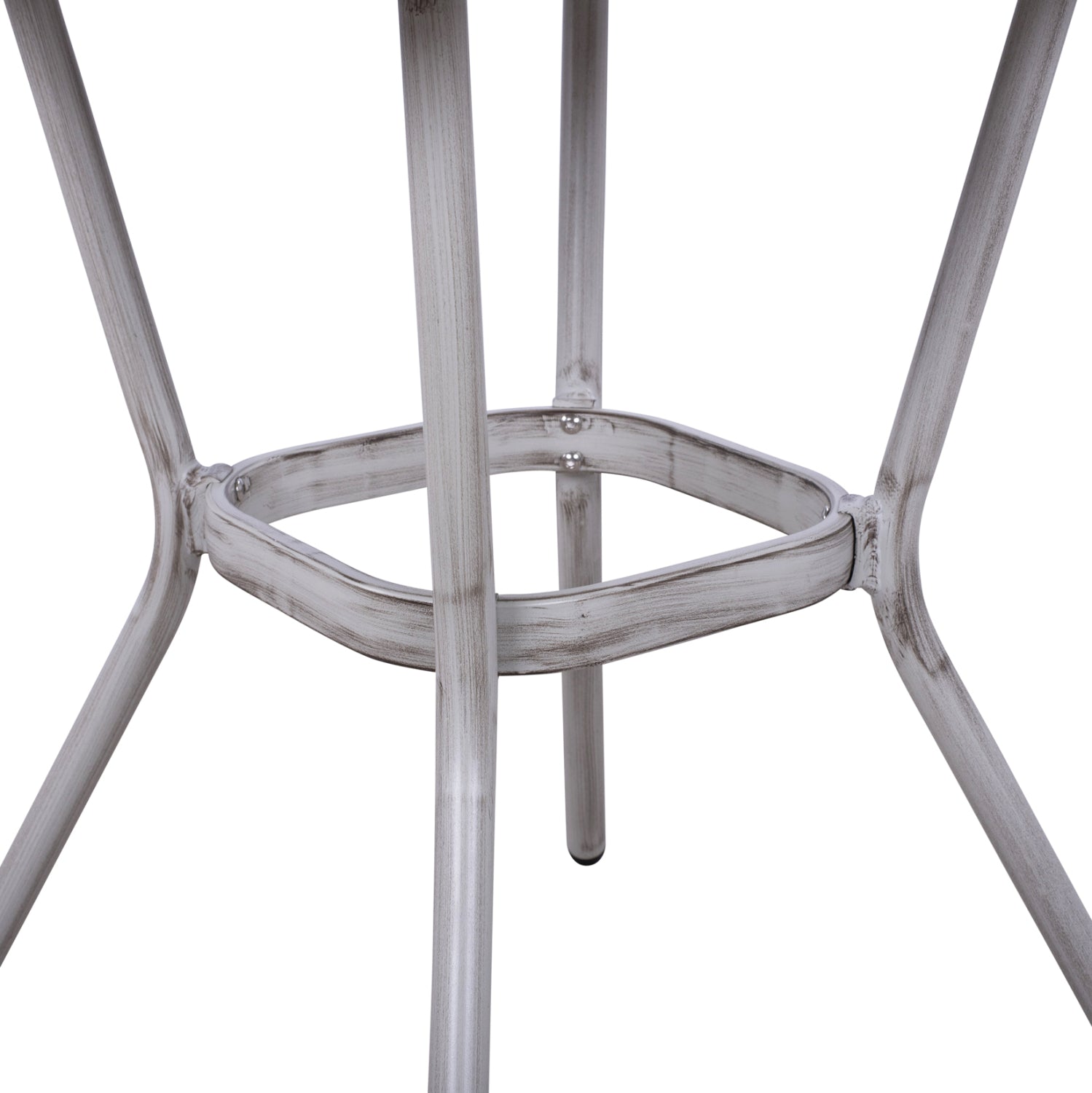 ΤΡΑΠΕΖΙ ΑΛΟΥΜΙΝΙΟΥ HARLOW 70X70X76 BAMBOO LOOK HM5568.01 ΛΕΥΚΗ ΠΑΤΙΝΑ ΜΕ ΓΥΑΛΙ - Pakobazaar