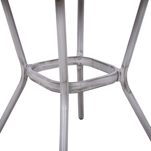 ΤΡΑΠΕΖΙ ΑΛΟΥΜΙΝΙΟΥ HARLOW 70X70X76 BAMBOO LOOK HM5568.01 ΛΕΥΚΗ ΠΑΤΙΝΑ ΜΕ ΓΥΑΛΙ - Pakobazaar