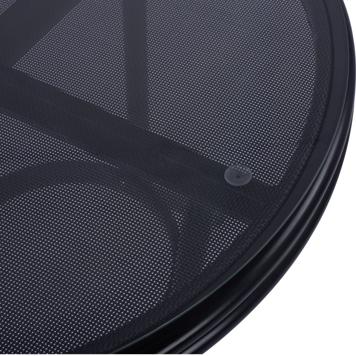 ΤΡΑΠΕΖΙ ΑΛΟΥΜΙΝΙΟΥ MOSES Φ70 BAMBOO LOOK HM5532.02 ΜΑΥΡΟ ΜΕ ΓΥΑΛΙ Φ70X76 εκ - Pakobazaar