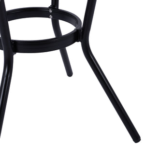 ΤΡΑΠΕΖΙ ΑΛΟΥΜΙΝΙΟΥ MOSES Φ70 BAMBOO LOOK HM5532.02 ΜΑΥΡΟ ΜΕ ΓΥΑΛΙ Φ70X76 εκ - Pakobazaar
