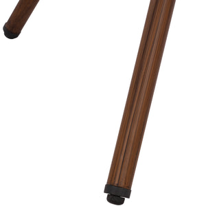 ΤΡΑΠΕΖΙ ΑΛΟΥΜΙΝΙΟΥ MOSES Φ70x76 εκ. BAMBOO LOOK HM5532.03 ΚΑΦΕ ΜΕ ΓΥΑΛΙ - Pakobazaar