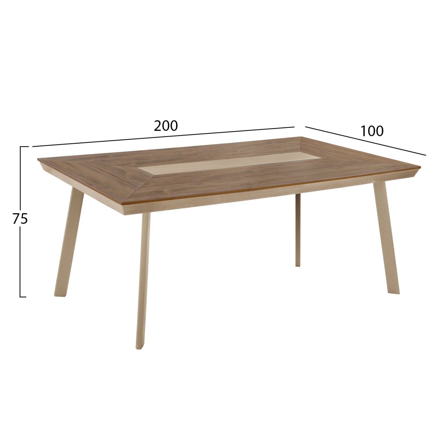 ΤΡΑΠΕΖΙ ΑΛΟΥΜΙΝΙΟΥ TABER HM5131.04 ΚΑΠΟΥΤΣΙΝΟ ΜΕ POLYWOOD TOP 200x100x75Υεκ - Pakobazaar