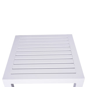 ΤΡΑΠΕΖΙ ΑΛΟΥΜΙΝΙΟΥ QIANA HM5402.01 ΛΕΥΚΟ 45x45x45,5 εκ. - Pakobazaar