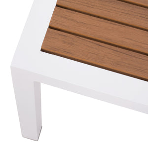 ΤΡΑΠΕΖΙ ΑΛΟΥΜΙΝΙΟΥ SABRA HM5403.01 ΛΕΥΚΟ ΜΕ POLYWOOD 45Χ45Χ45,5 εκ. - Pakobazaar