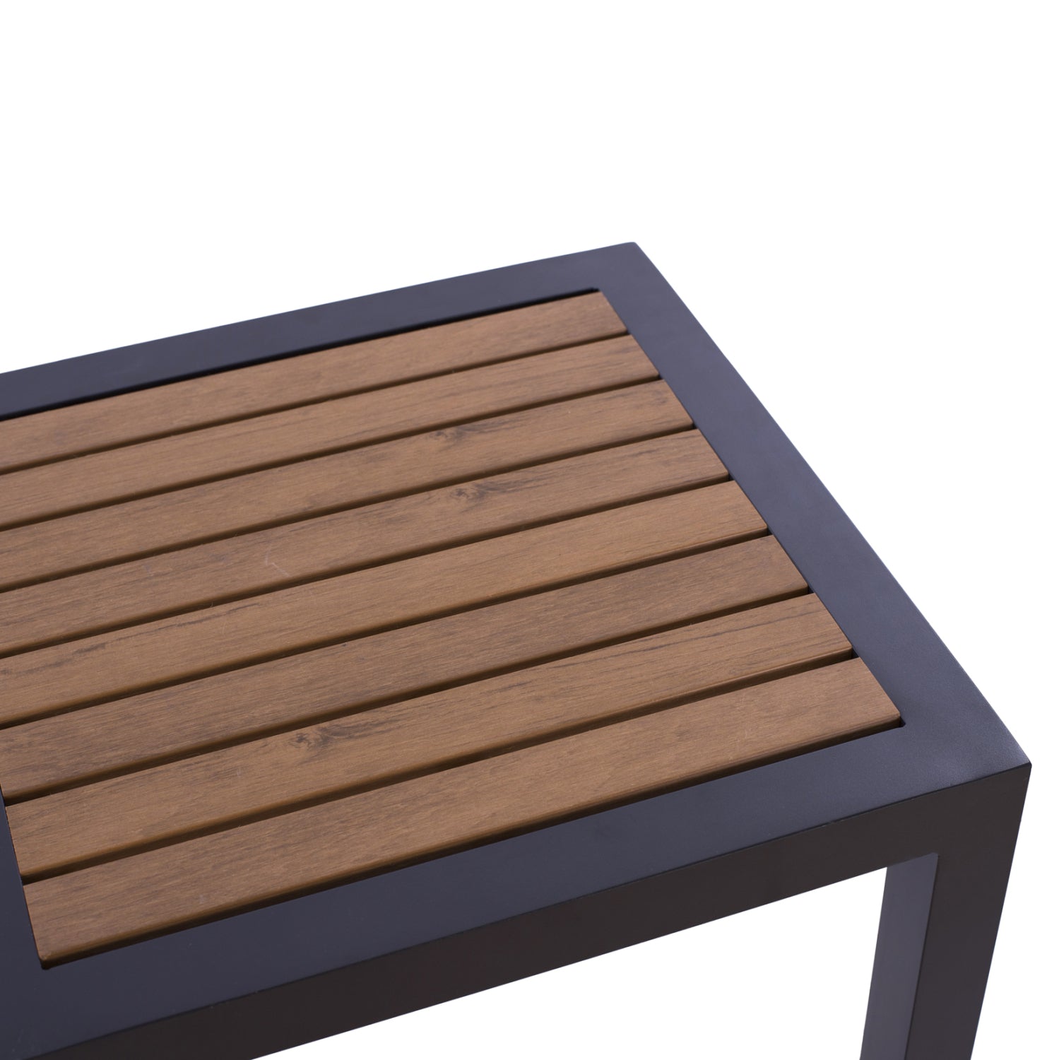 ΤΡΑΠΕΖΙ ΑΛΟΥΜΙΝΙΟΥ SABRA HM5403.02 ΓΚΡΙ ΜΕ POLYWOOD 45Χ45X45,5 εκ. - Pakobazaar
