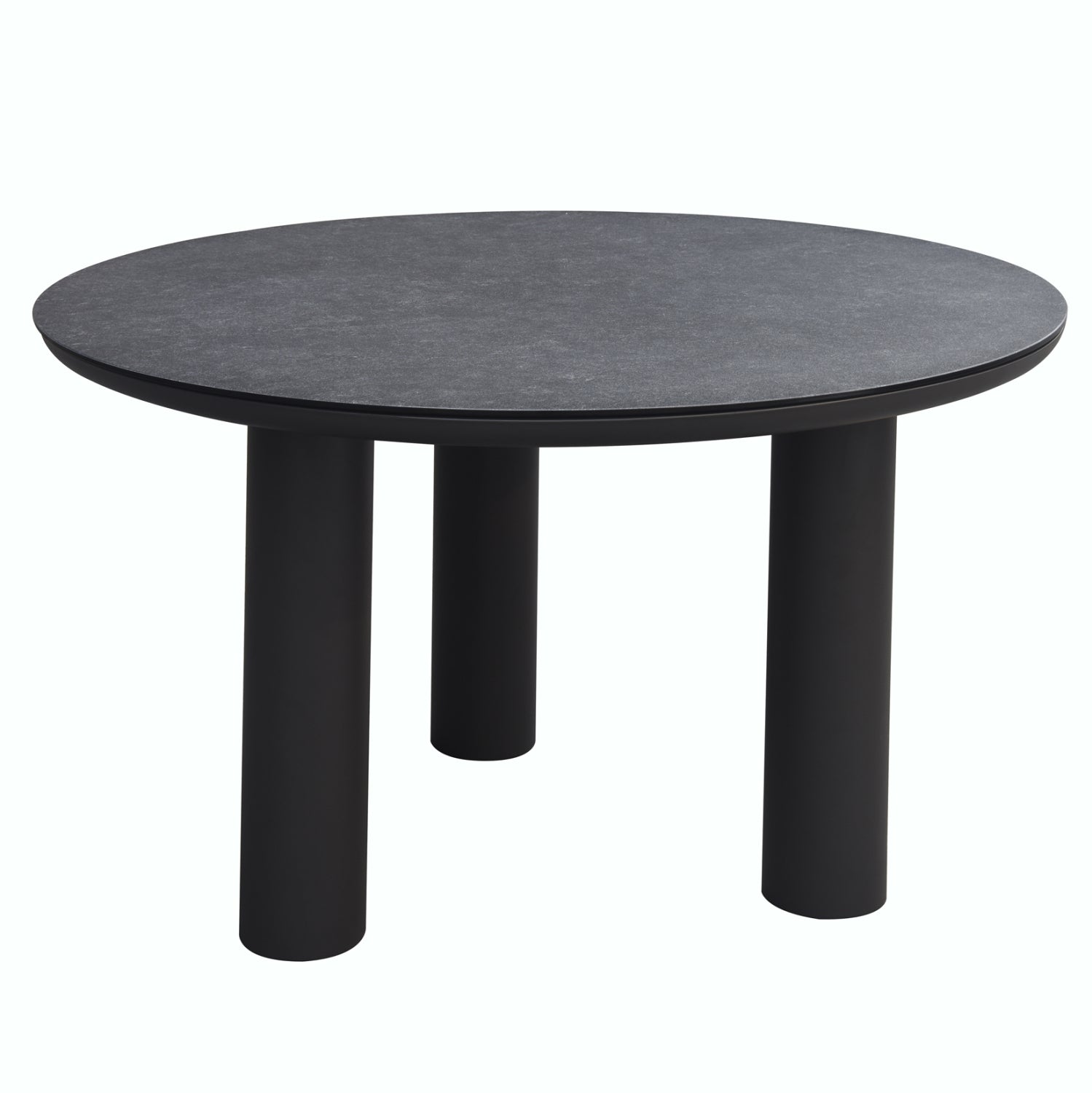 ΤΡΑΠΕΖΙ ΑΛΟΥΜΙΝΙΟΥ DOSUN HM6201.01 ΓΚΡΙ ΣΚΕΛΕΤΟΣ-3D PRINT ΓΥΑΛΙ-ΚΕΡΑΜΙΚΟ LOOK Φ120εκ - Pakobazaar