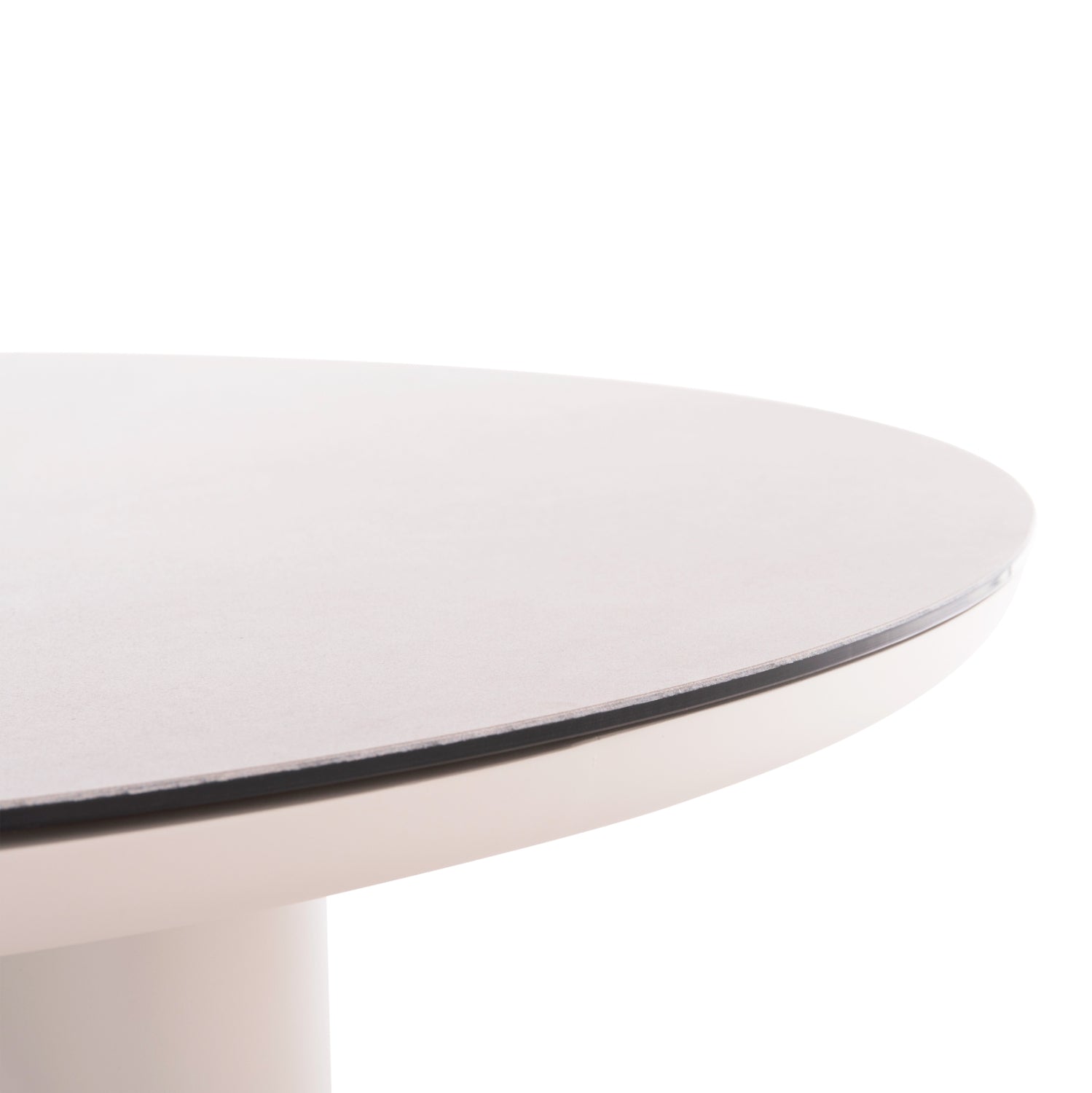 ΤΡΑΠΕΖΙ ΑΛΟΥΜΙΝΙΟΥ DOSUN HM6201.02 ΚΡΕΜ ΣΚΕΛΕΤΟΣ-3D PRINT ΓΥΑΛΙ-ΚΕΡΑΜΙΚΟ LOOK Φ120εκ - Pakobazaar